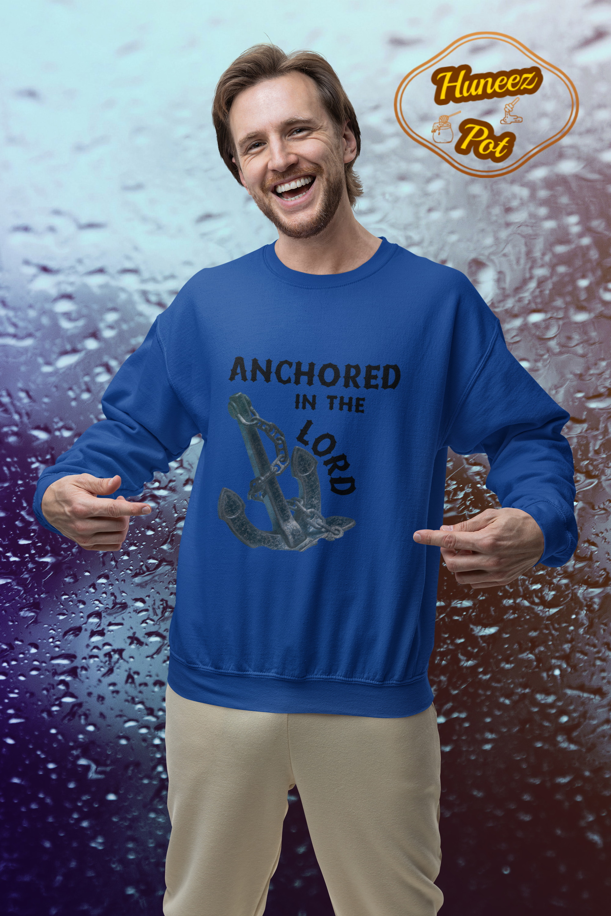 Anchored in the Lord Crewneck Sweatshirt - Black