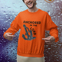 Anchored in the Lord Crewneck Sweatshirt - Black