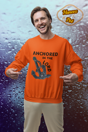 Anchored in the Lord Crewneck Sweatshirt - Black