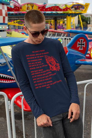 Lord's Prayer Long Sleeve T-shirt Red