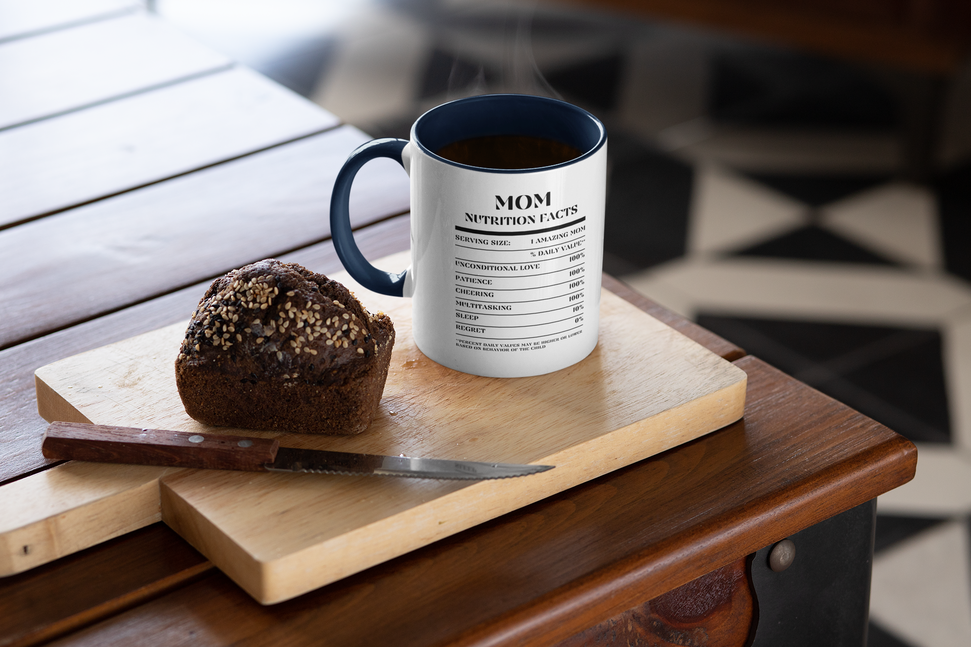 Nutrition Facts Accent Mug - Mom