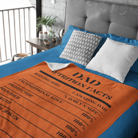 Nutrition Facts Dad Plush Fleece Blanket - Black
