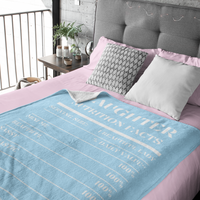 Nutrition Facts Daughter Cozy Plush Fleece Blanket - White