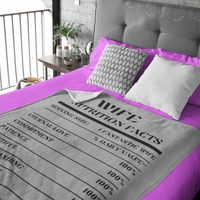Nutrition Facts Wife Cozy Plush Fleece Blanket - Black