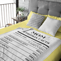 Nutrition Facts Mom Cozy Plush Fleece Blanket - Black
