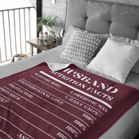 Nutrition Facts Husband Cozy Plush Fleece Blanket - White