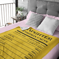 Nutrition Facts Daughter Cozy Plush Fleece Blanket - Black