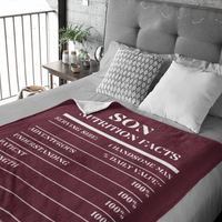 Nutrition Facts Son Cozy Plush Fleece Blanket - White