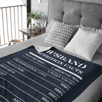 Nutrition Facts Husband Cozy Plush Fleece Blanket - White