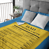 Nutrition Facts Dad Plush Fleece Blanket - Black