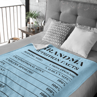 Nutrition Facts Grandma Cozy Plush Fleece Blanket - Black