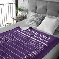 Nutrition Facts Husband Cozy Plush Fleece Blanket - White