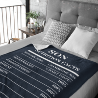 Nutrition Facts Son Cozy Plush Fleece Blanket - White