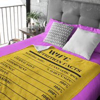 Nutrition Facts Wife Cozy Plush Fleece Blanket - Black