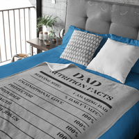 Nutrition Facts Dad Plush Fleece Blanket - Black