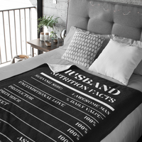 Nutrition Facts Husband Cozy Plush Fleece Blanket - White