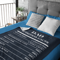 Nutrition Facts Dad Cozy Plush Fleece Blanket - White