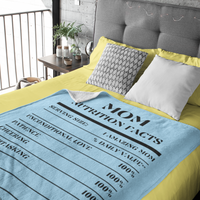 Nutrition Facts Mom Cozy Plush Fleece Blanket - Black