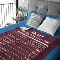 Nutrition Facts Dad Cozy Plush Fleece Blanket - White