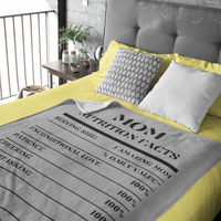 Nutrition Facts Mom Cozy Plush Fleece Blanket - Black
