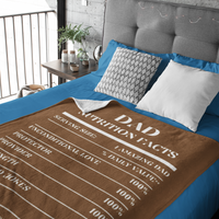 Nutrition Facts Dad Cozy Plush Fleece Blanket - White