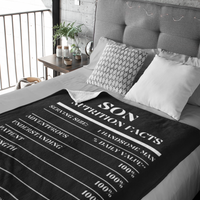 Nutrition Facts Son Cozy Plush Fleece Blanket - White