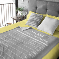 Nutrition Facts Mom Cozy Plush Fleece Blanket - White