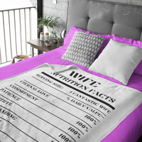 Nutrition Facts Wife Cozy Plush Fleece Blanket - Black