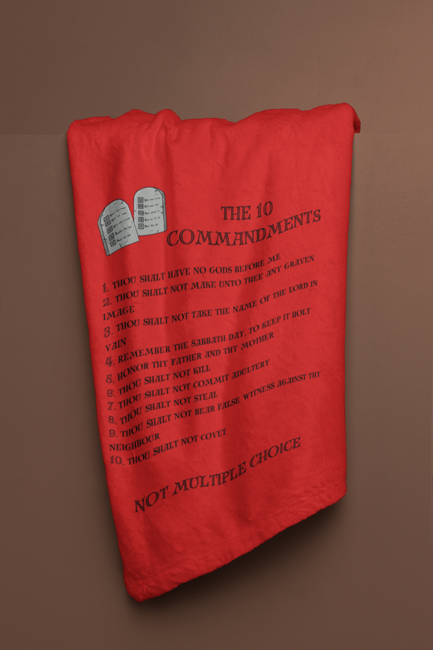 The 10 Commandments Cozy Plush Fleece Blanket - Black