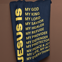 Jesus Is Cozy Plush Fleece Blanket - Gold