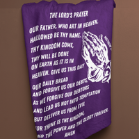 Lord's Prayer Cozy Plush Fleece Blanket - White