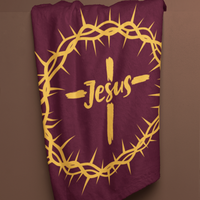 Jesus Crown Cozy Plush Fleece Blanket