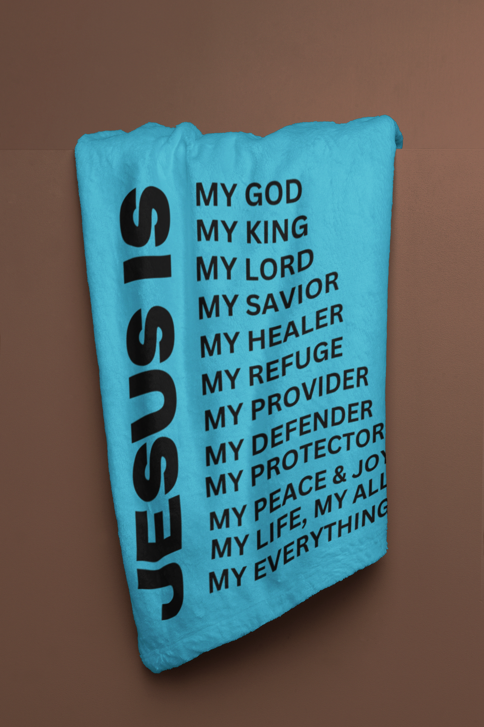 Jesus Is Cozy Plush Fleece Blanket - Black