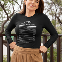 Nutrition Facts T-Shirt LS - Mom - White
