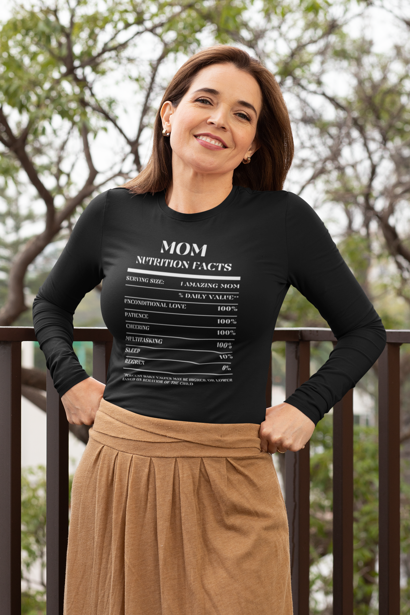 Nutrition Facts T-Shirt LS - Mom - White