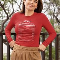 Nutrition Facts T-Shirt LS - Mom - White