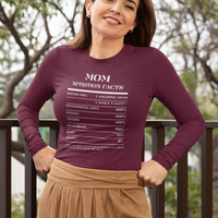 Nutrition Facts T-Shirt LS - Mom - White