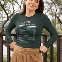 Nutrition Facts T-Shirt LS - Mom - White