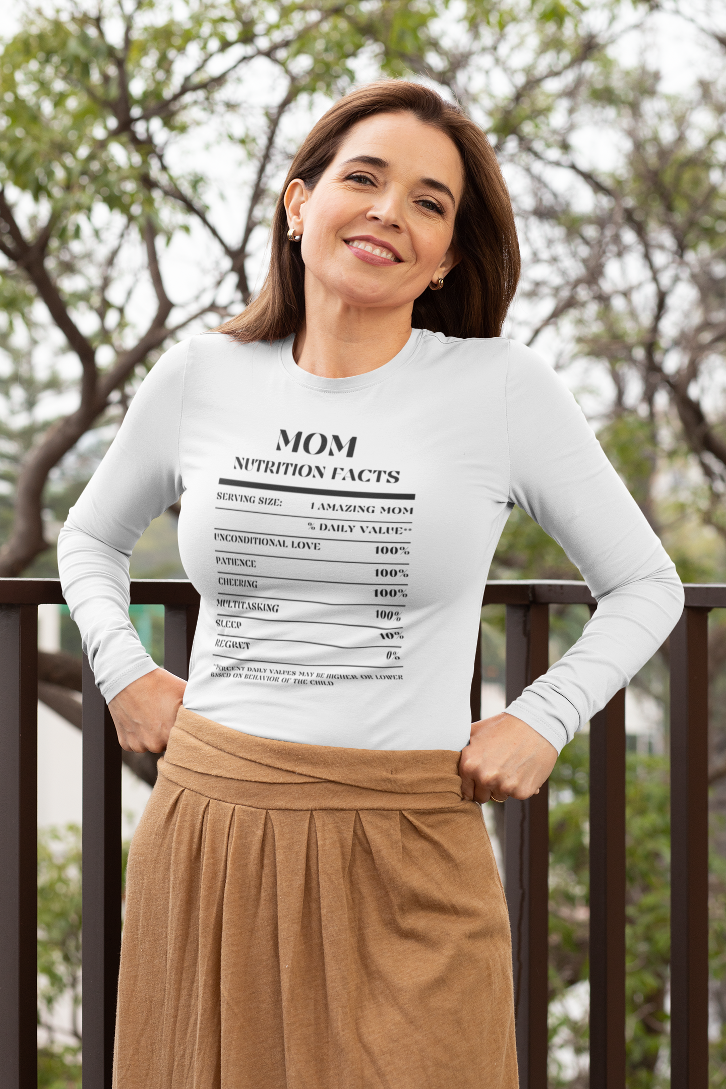 Nutrition Facts T-Shirt LS - Mom - Black