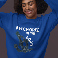 Anchored in the Lord Crewneck Sweatshirt - White