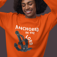 Anchored in the Lord Crewneck Sweatshirt - White