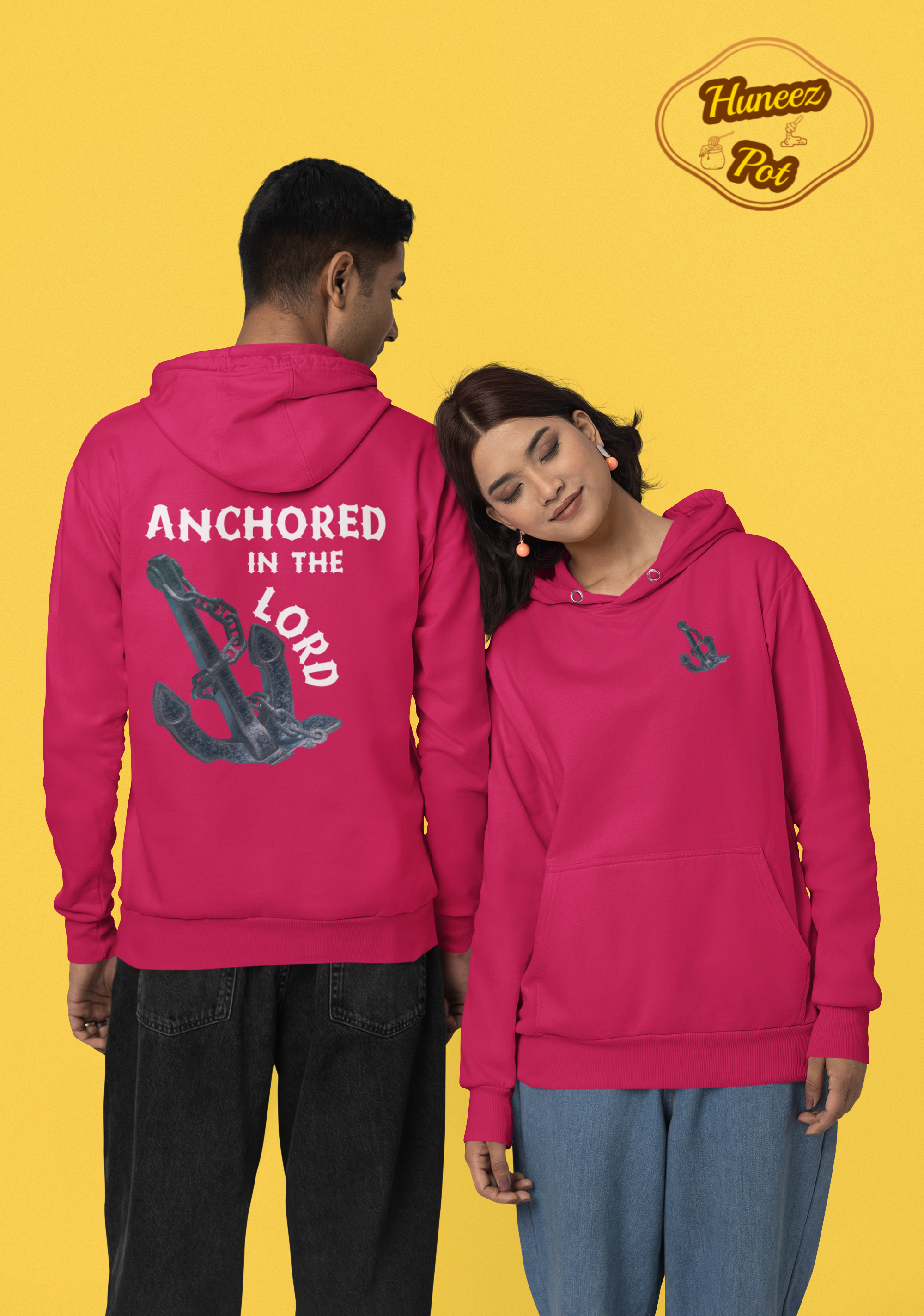 Anchored in the Lord Hoodie - White