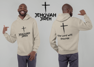 Jehovah Jireh Pullover Hoodie Front & Back - Black