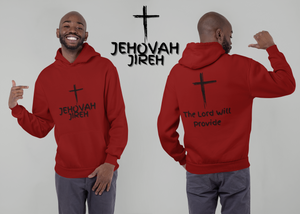 Jehovah Jireh Pullover Hoodie Front & Back - Black