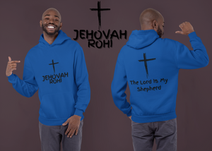 Jehovah Rohi Pullover Hoodie Front & Back - Black