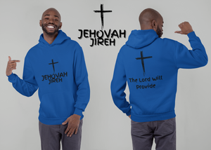 Jehovah Jireh Pullover Hoodie Front & Back - Black