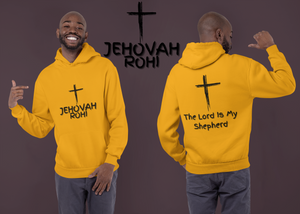 Jehovah Rohi Pullover Hoodie Front & Back - Black