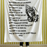 Lord's Prayer Cozy Plush Fleece Blanket - Black