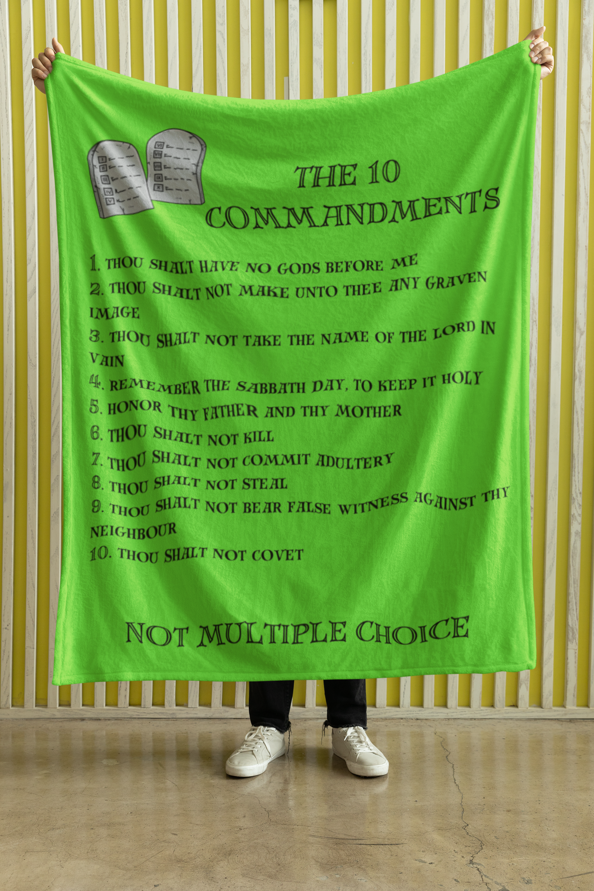 The 10 Commandments Cozy Plush Fleece Blanket - Black