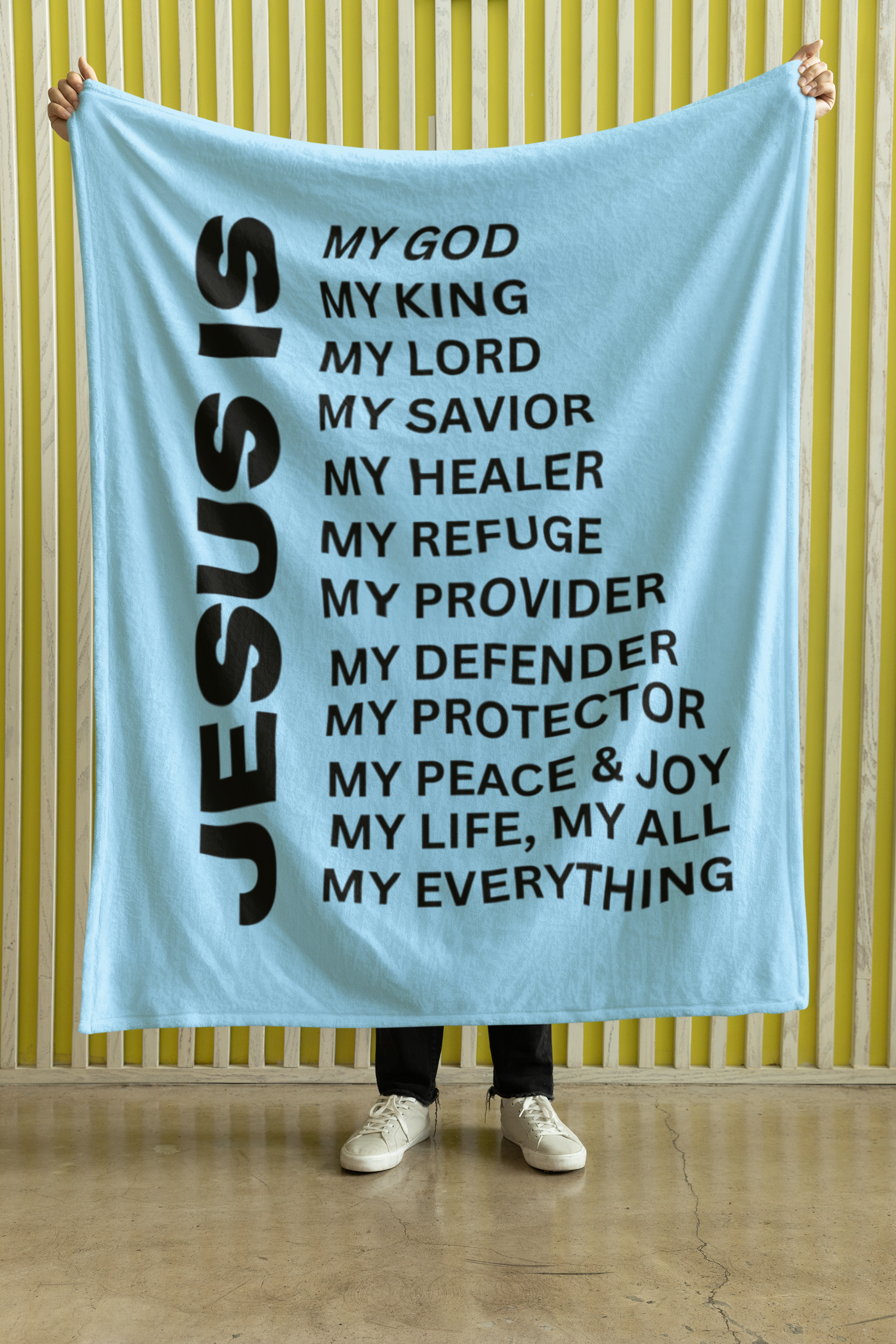 Jesus Is Cozy Plush Fleece Blanket - Black